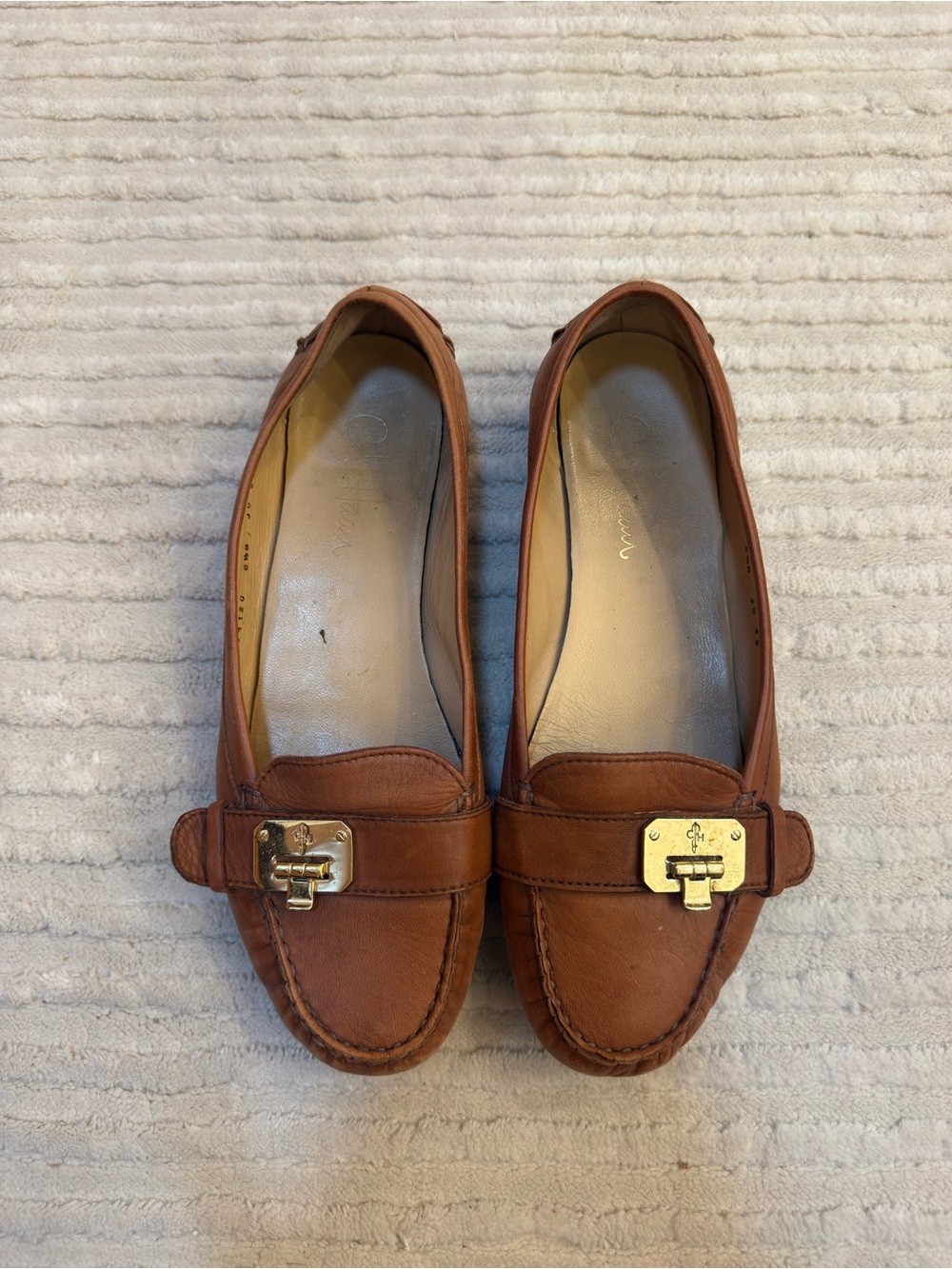 Cole Haan Nike Air Tali Lock Brown Leather Loafers 9B